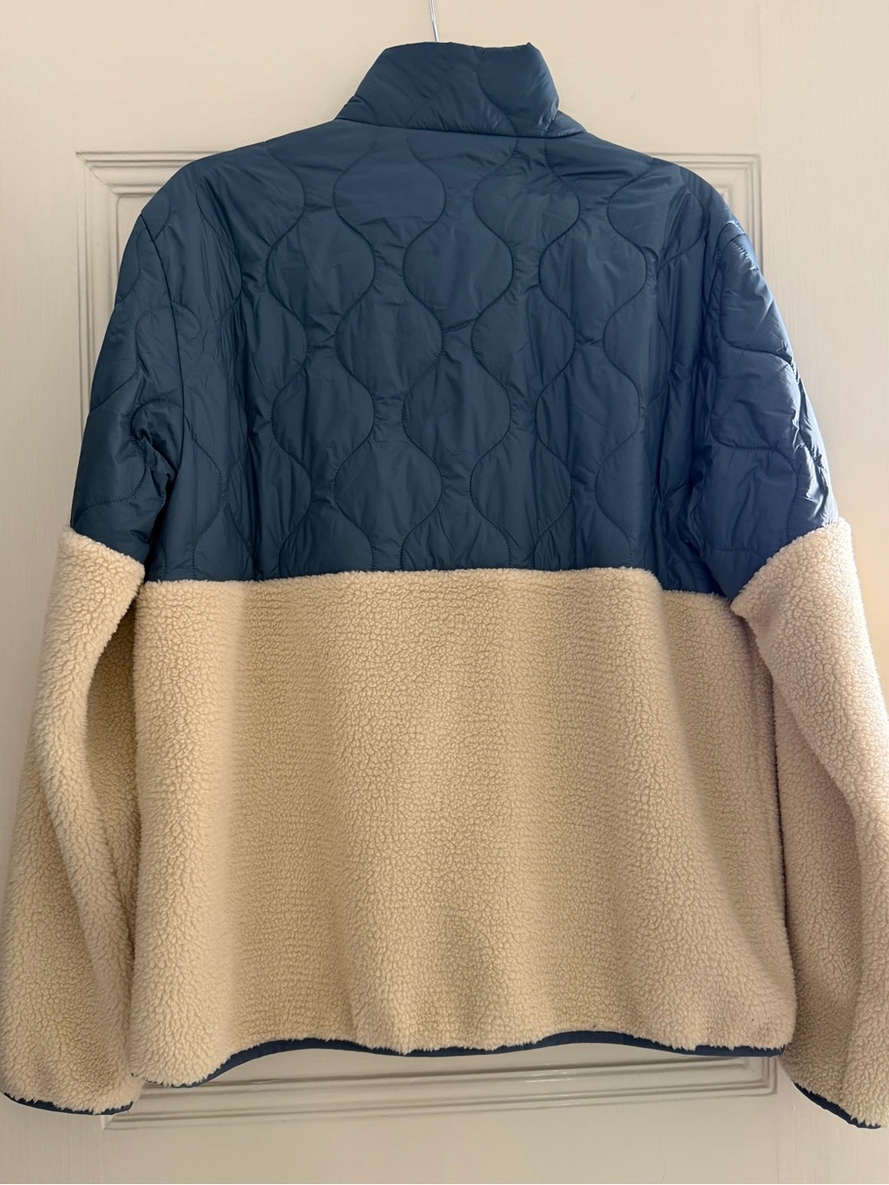 Marine Layer Navy & Cream Quilted Sherpa Jacket - Large - Picture 2 of 8